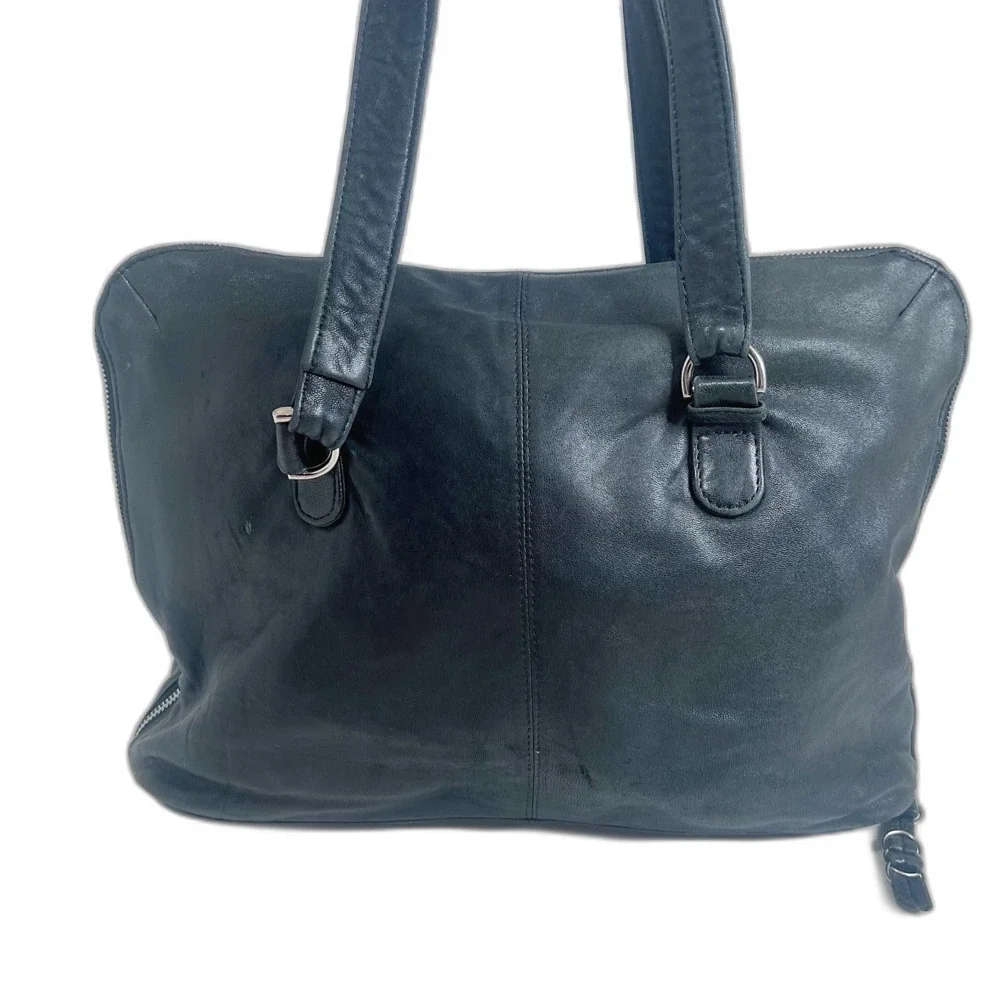 Latico Black Leather Laptop Bag Satchel Messenger Bag Work Bag
